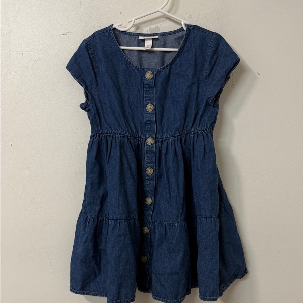 Cat & Jack Denim Blue Button-Down Kids Dress